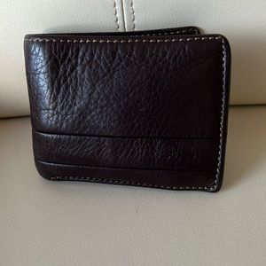 Fossil Mens Trifold Leather Wallet